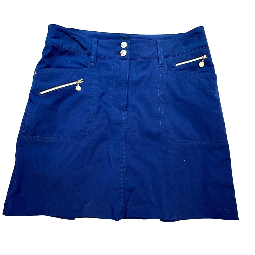 Daily Sports Navy Blue Golf Skort Women US 6 Blue Performance Pleated Back Skirt